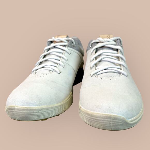 Ecco Womens Leather Golf Shoes Gortex S-Three Spikeless Sz. 9 - 9.5 Wide Cream - Picture 4 of 13
